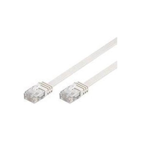 Goobay RJ45 CAT6 UTP 7m Unshielded Flat Cable - High-Speed White Ethernet Connection for Optimal Performance